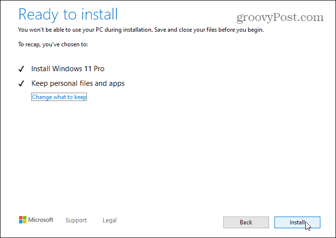 Ready to Install Windows 11