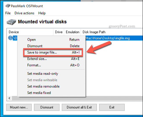 Saving a mounted IMG file as ISO in OSFMount