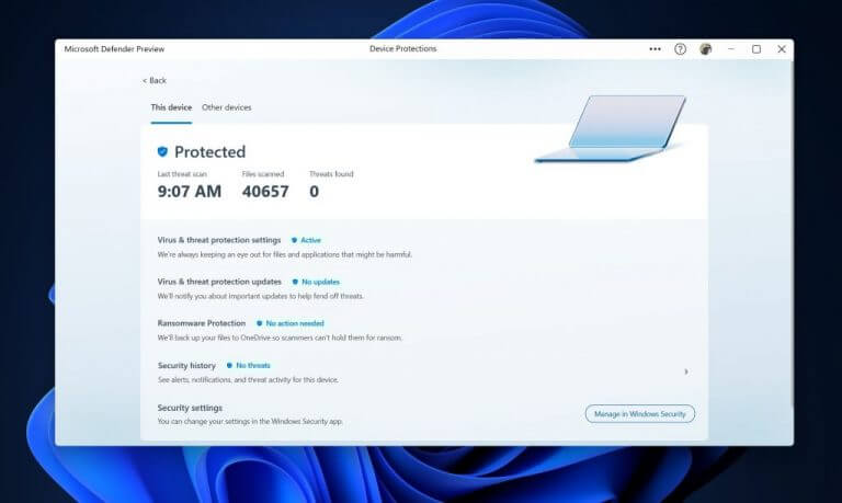 Microsoft Defender Preview App Now Available For Download On Windows 10, Windows 11 - Defender 4 1 Microsoft Defender Preview app now available for download on Windows 10, Windows 11 - OnMSFT.com - February 8, 2022
