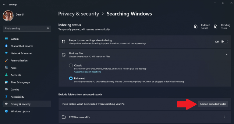 How To Hide Folders And Files From Search On Windows 10 And Windows 11 - Add An Excluded Folder1 SEARCH ON windows 10