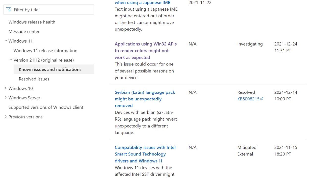 Windows 11 issues
