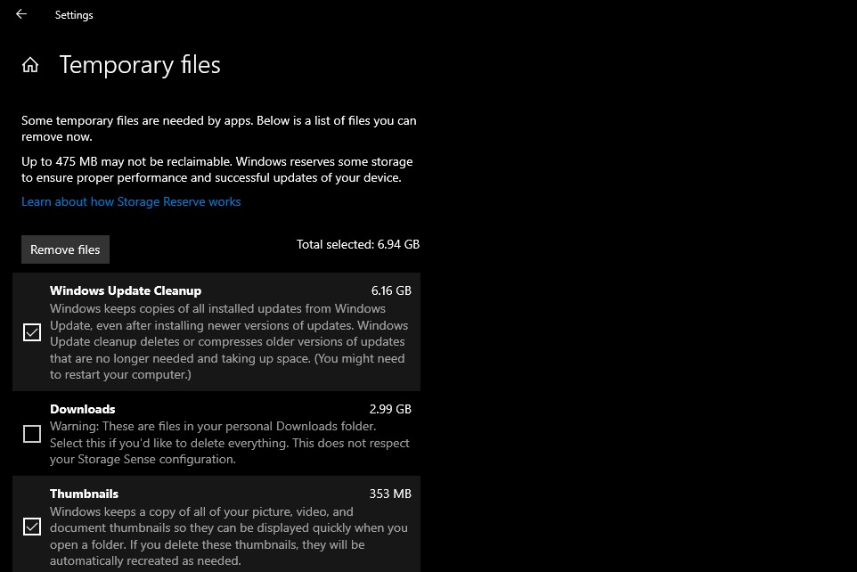 Windows 10 setting