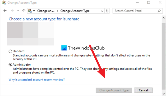 Change Account Type is greyed out in Windows 11/10 – TWCN Tech News
