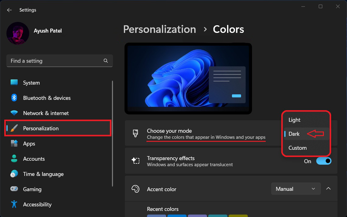 using dark mode using dark mode to save battery life