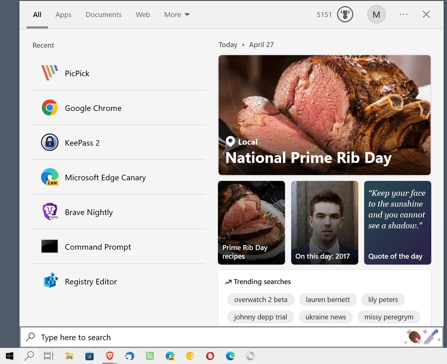 windows search highlights windows 10