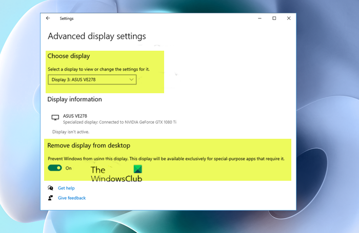 How to remove Display from Desktop in Windows 11/10 – TheWindowsClub