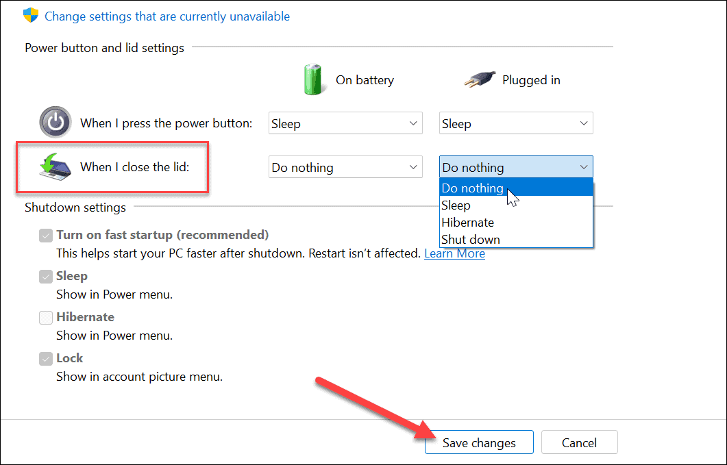close a laptop and use a monitor on Windows