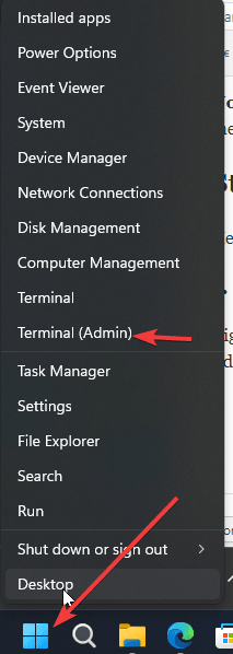 Open Command terminal as Admin Open Command terminal as Admin