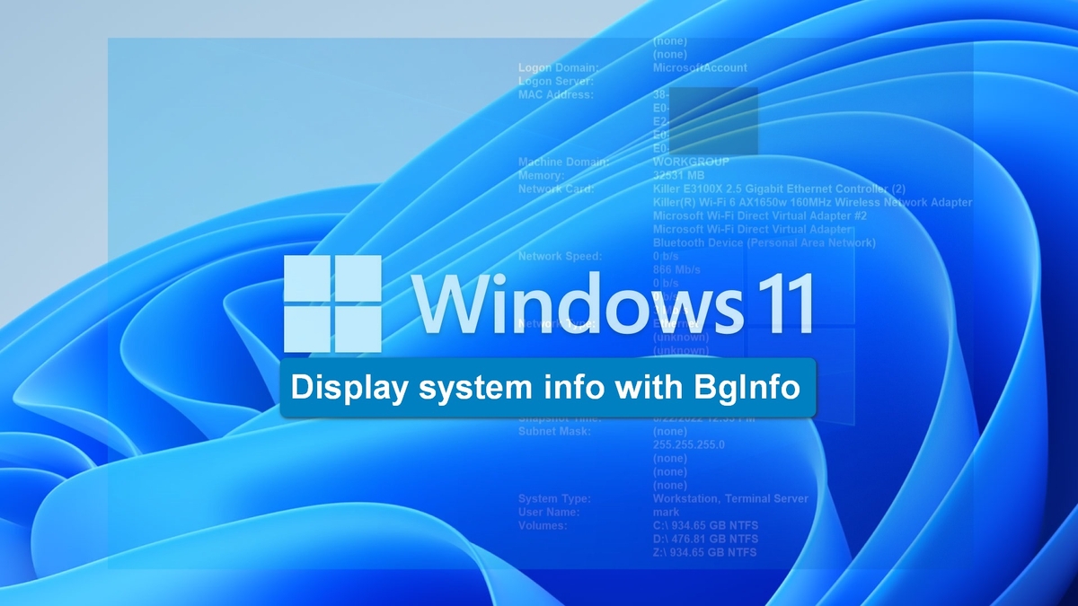 How to display updated Windows 11 system information with BgInfo – TechRepublic