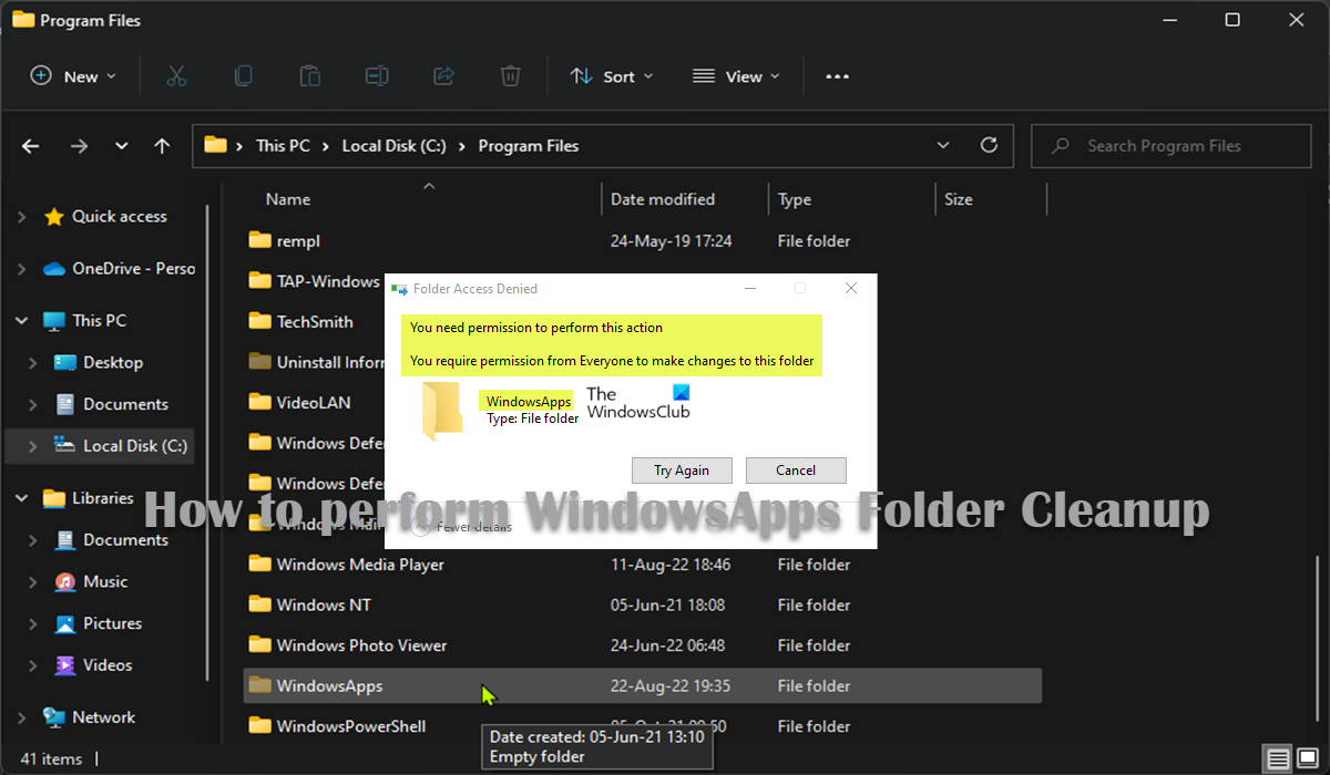 How to perform WindowsApps Folder Cleanup in Windows 11/10 – TheWindowsClub